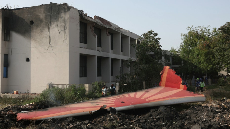 Wreckage of a Boeing 787 Dreamliner lies at the site where the Air India plane crashed in Ahmedabad, India