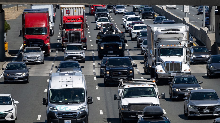 Traffic on westbound interstate 80 in
